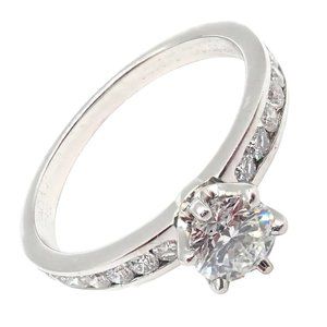 Authentic Tiffany & Co. Platinum 0.59ctw Diamond Engagement Ring sz 5.25
